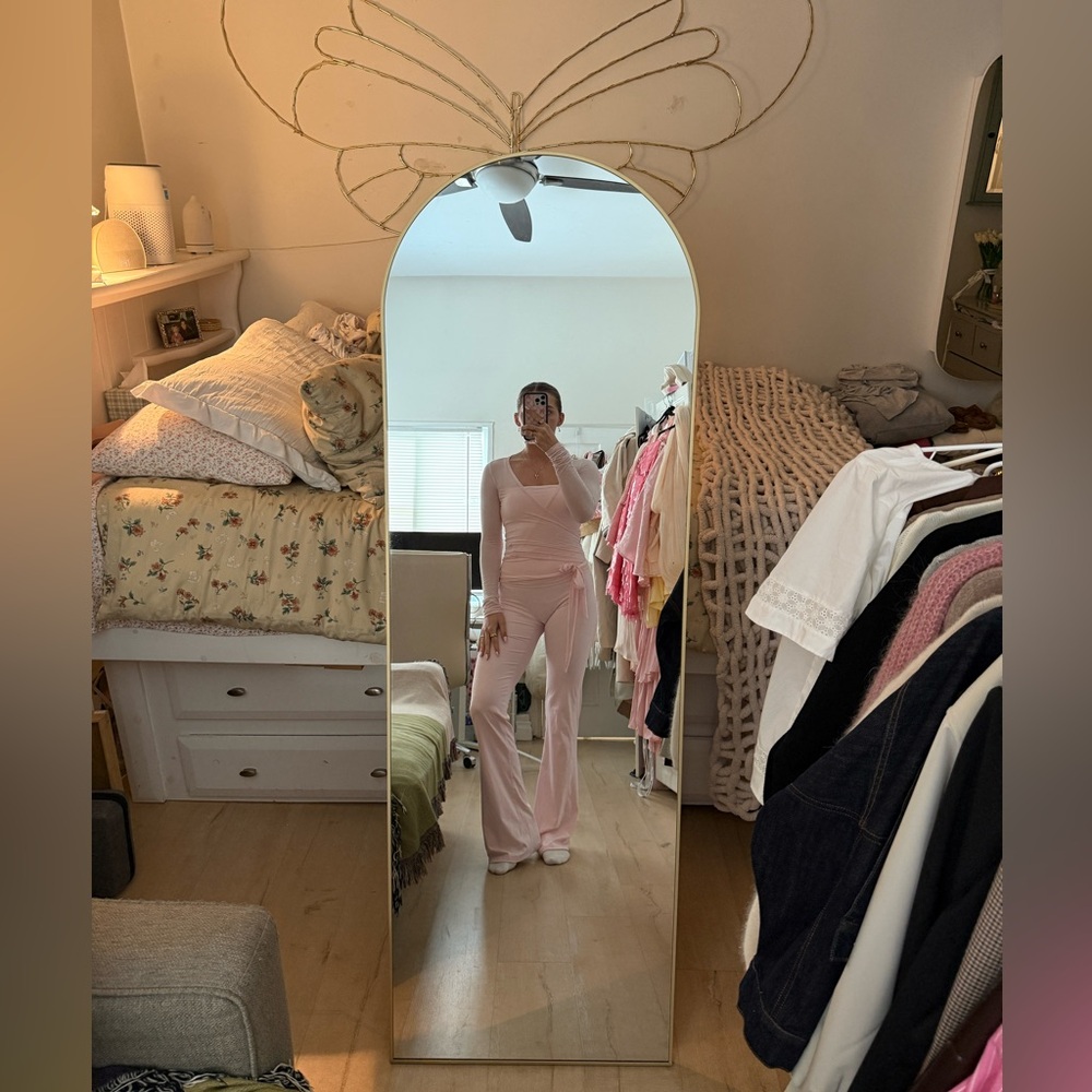 Gold Arched Mirror 65 x24 PICK UP ONLY